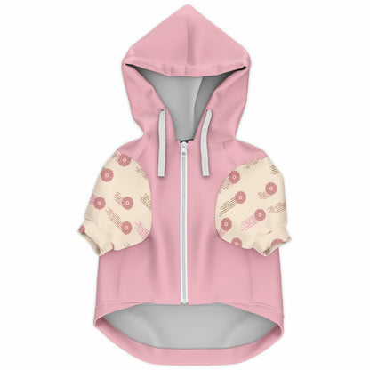 Pink Cherry Blossom Athletic Dog Zip-Up Hoodie