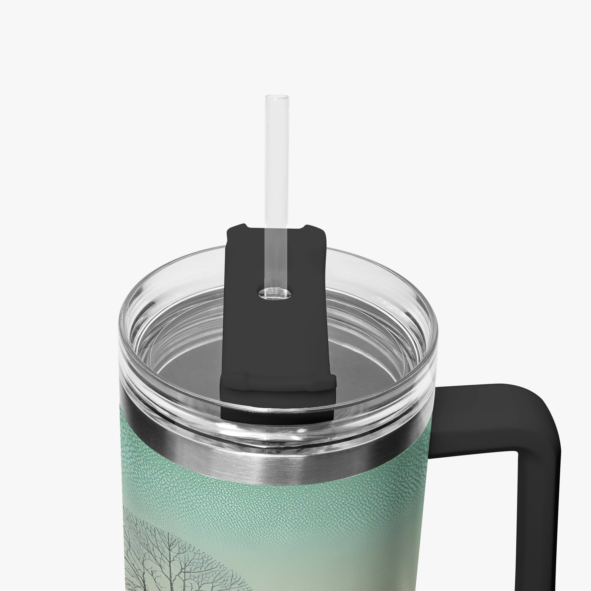 Winter's Solitude Tumbler Cup black Handle