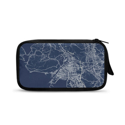 Blue Hiroshima City Map Travel Tech Pouch - 