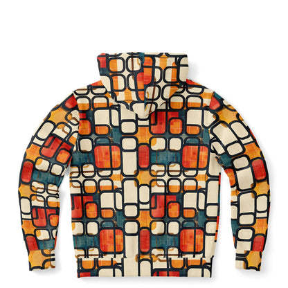 Enso Rounded Grid Zip - Up Hoodie - 