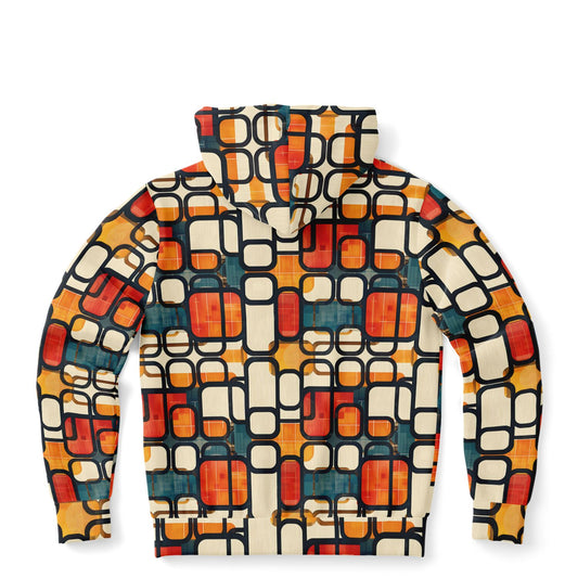 Enso Rounded Grid Zip - Up Hoodie - 