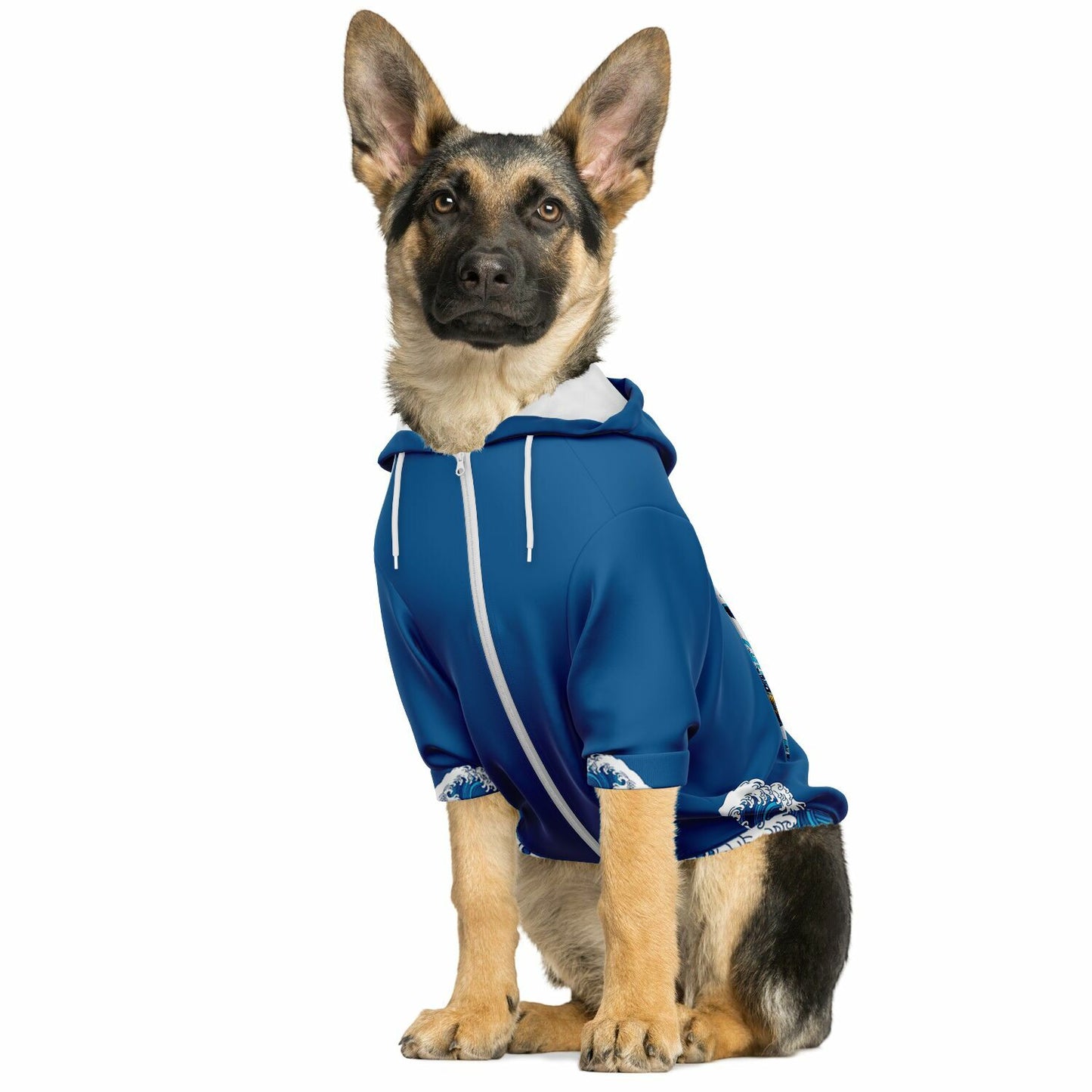 The Great Wave Athletic Dog Zip-Up Hoodie