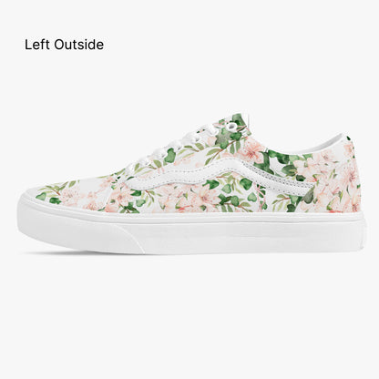 Floral-patterned sneaker on a white background
