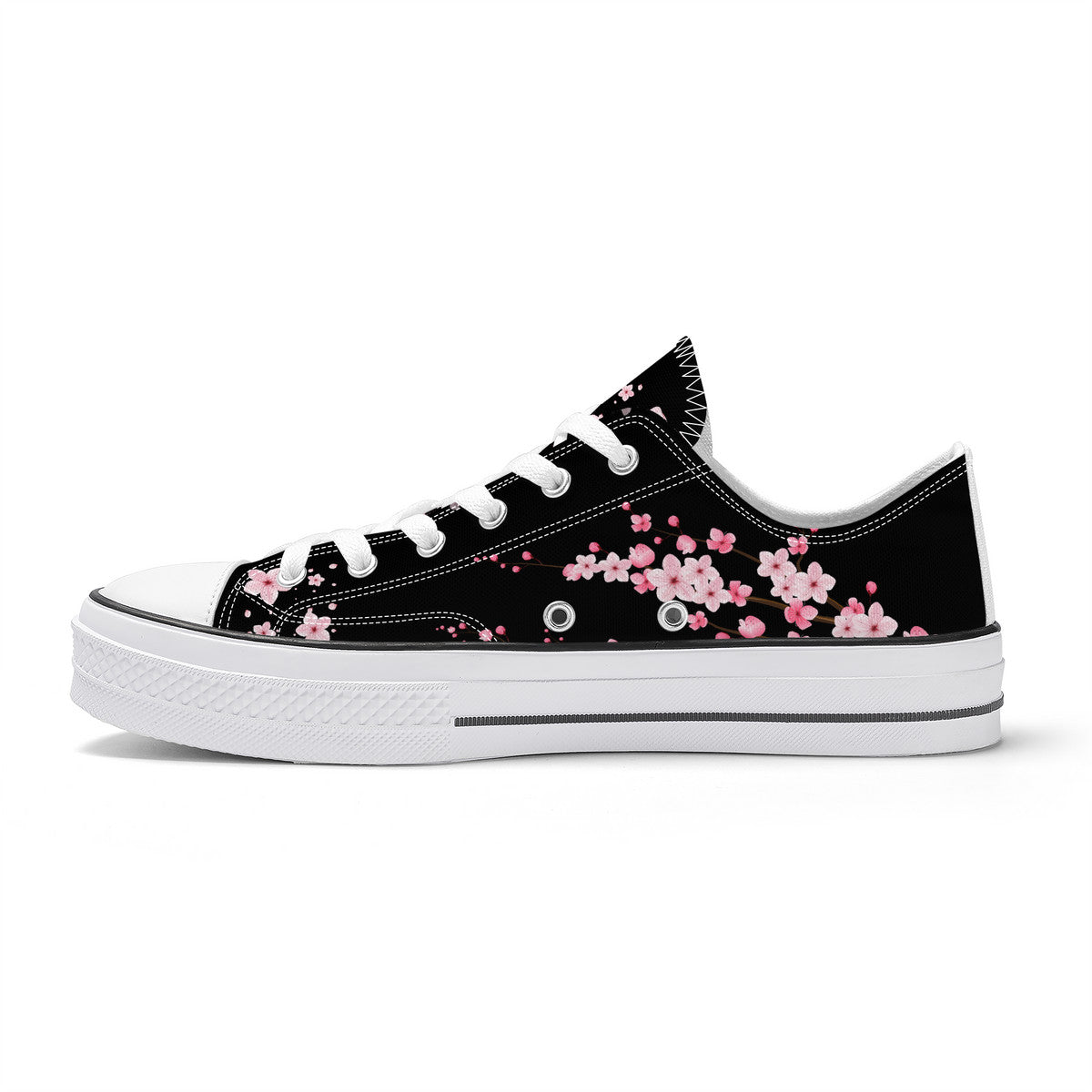 B&W Sakura Low Top Canvas Converse Style Shoes