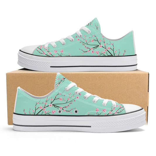 Light Jade Sakura Classic Low Top Canvas Shoes