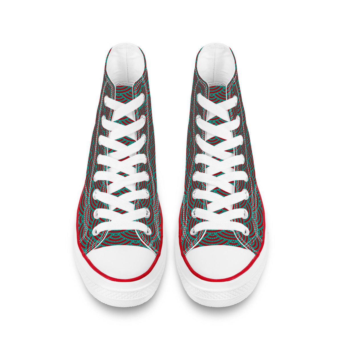 Namboku Line High Top Canvas Shoes - Red and Green