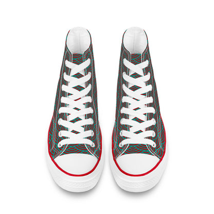 Namboku Line High Top Canvas Shoes - Red and Green