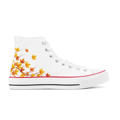 White Aki High Top Canvas Shoes