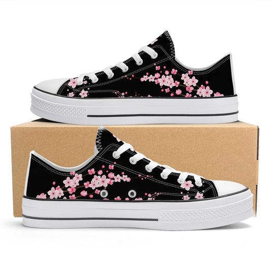 B&W Sakura Low Top Canvas Converse Style Shoes