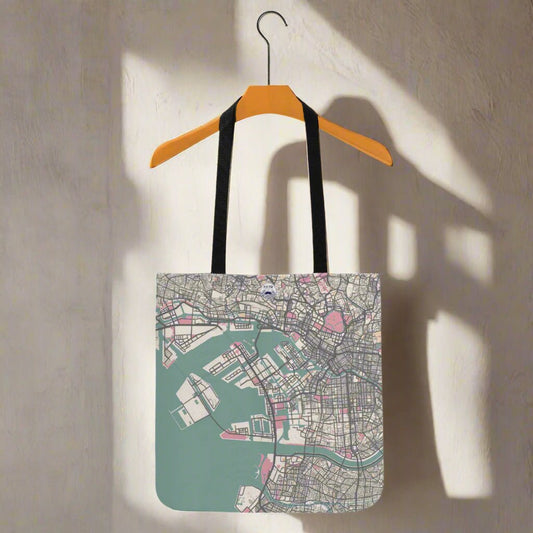 Pastel Tokyo - inspired Map Tote Bag - 