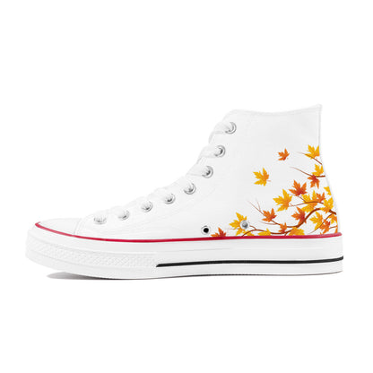 White Aki High Top Canvas Shoes