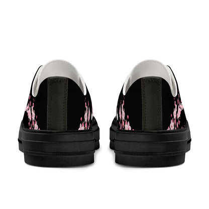 All Black Sakura Low Top Canvas Converse Style Shoes