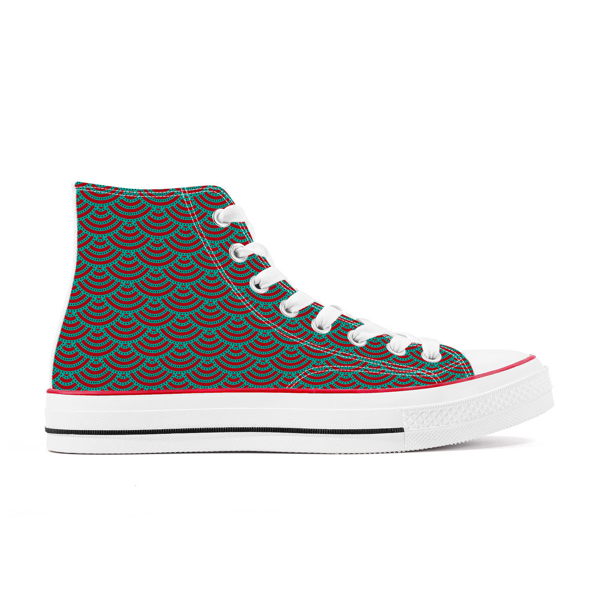 Namboku Line High Top Canvas Shoes - Red and Green