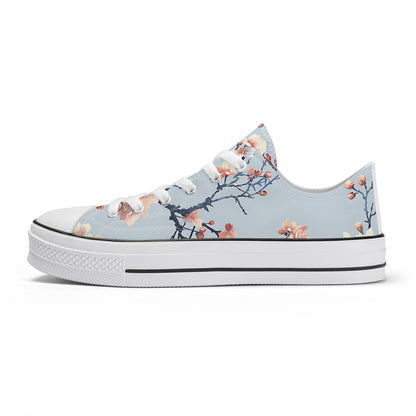 Floral patterned sneaker on a white background