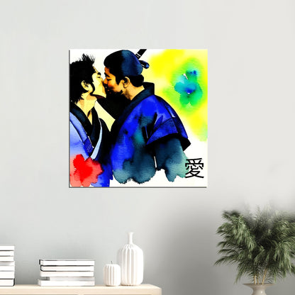 Samurais In Love Matte Paper Poster