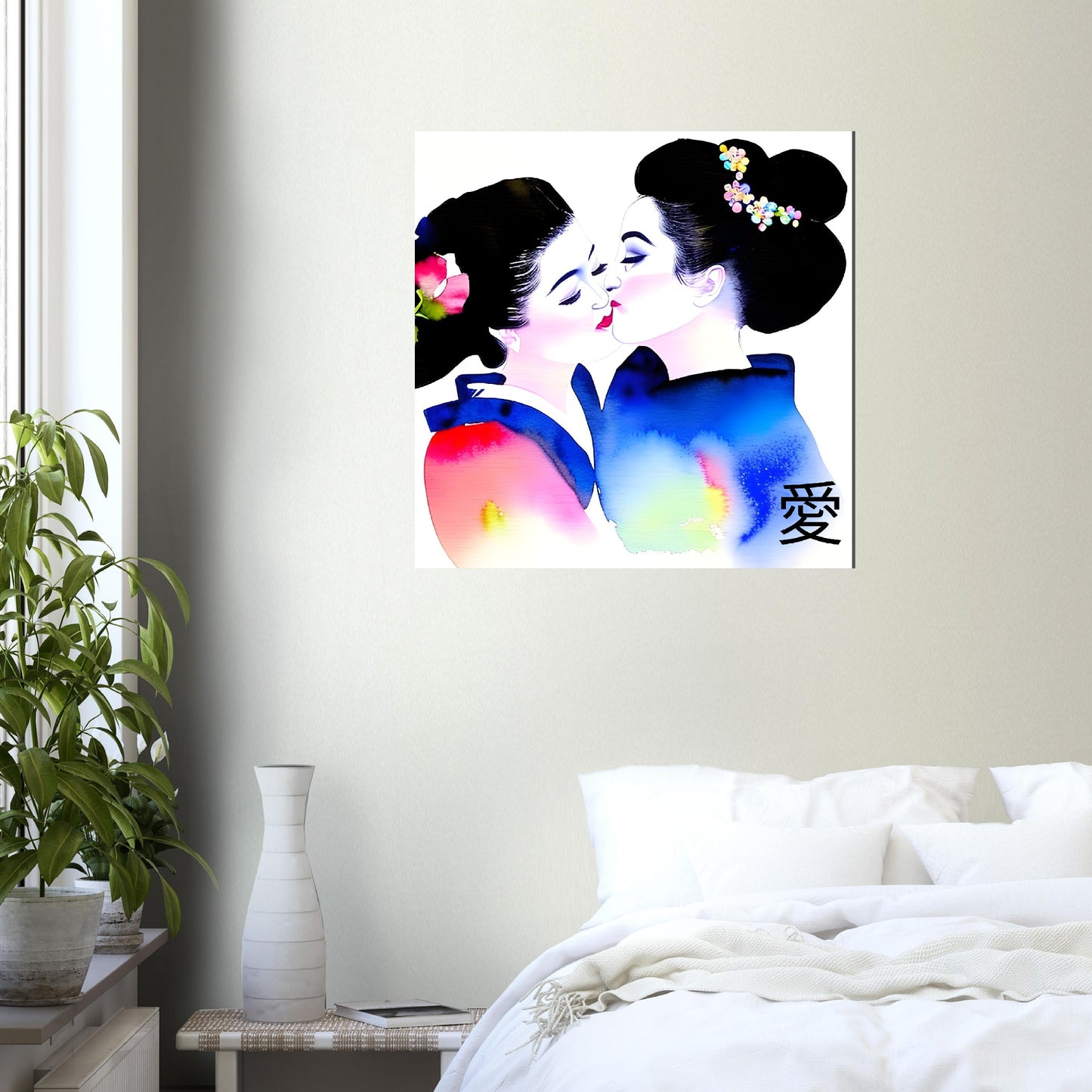Geishas In Love Matte Paper Poster