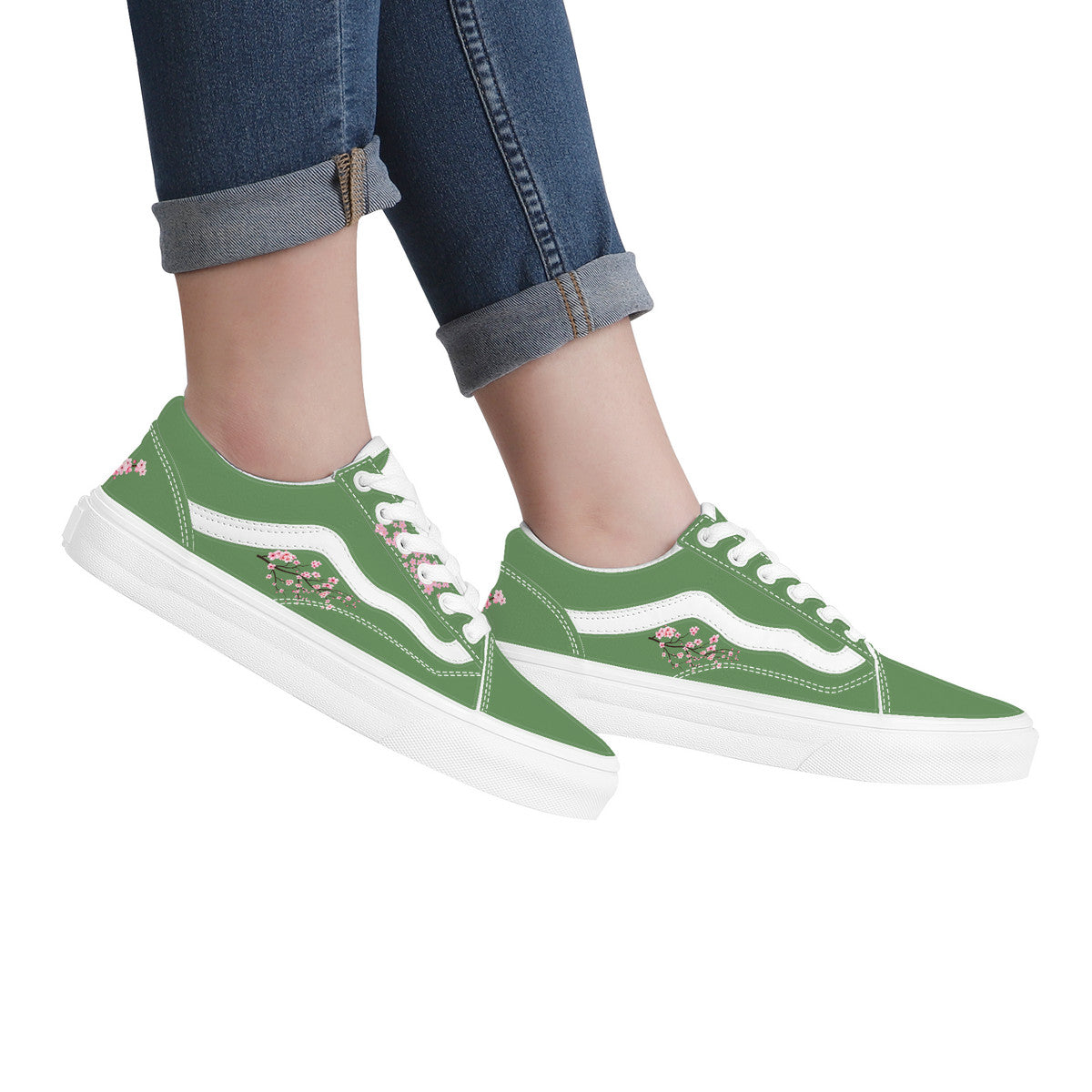 Bamboo Green Low Top Flat Sneaker