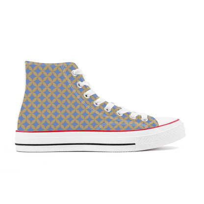 Yūrakuchō Line High Top Canvas Shoes - Blue and Gold