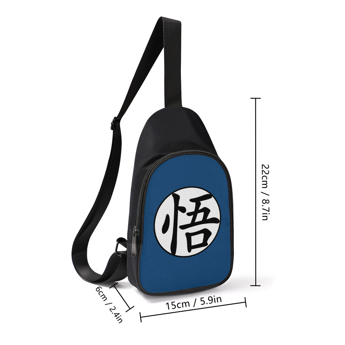 The Dragon Ball Chest Bag - blue with sizes view