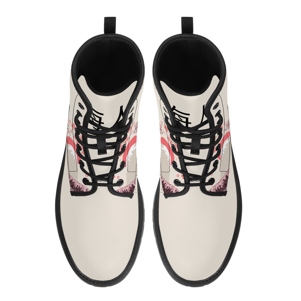 The Light Pink Great Wave Vegan Leather Boots