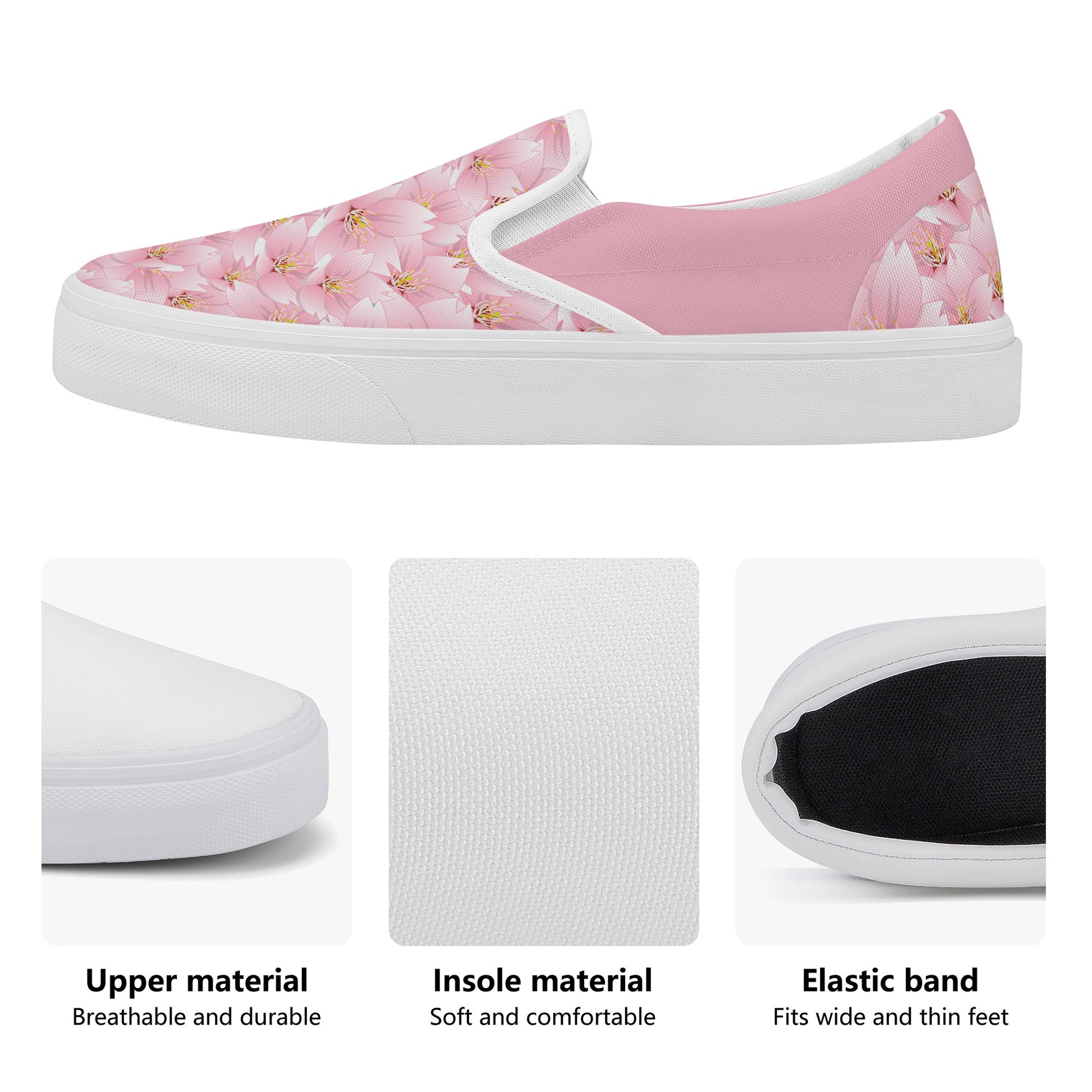 Pink Blossom Skate Slip On Shoes