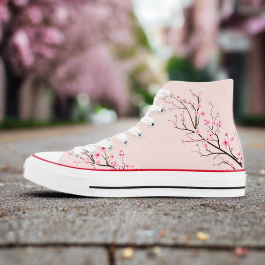 Rose Sakura  High Top Canvas Shoes
