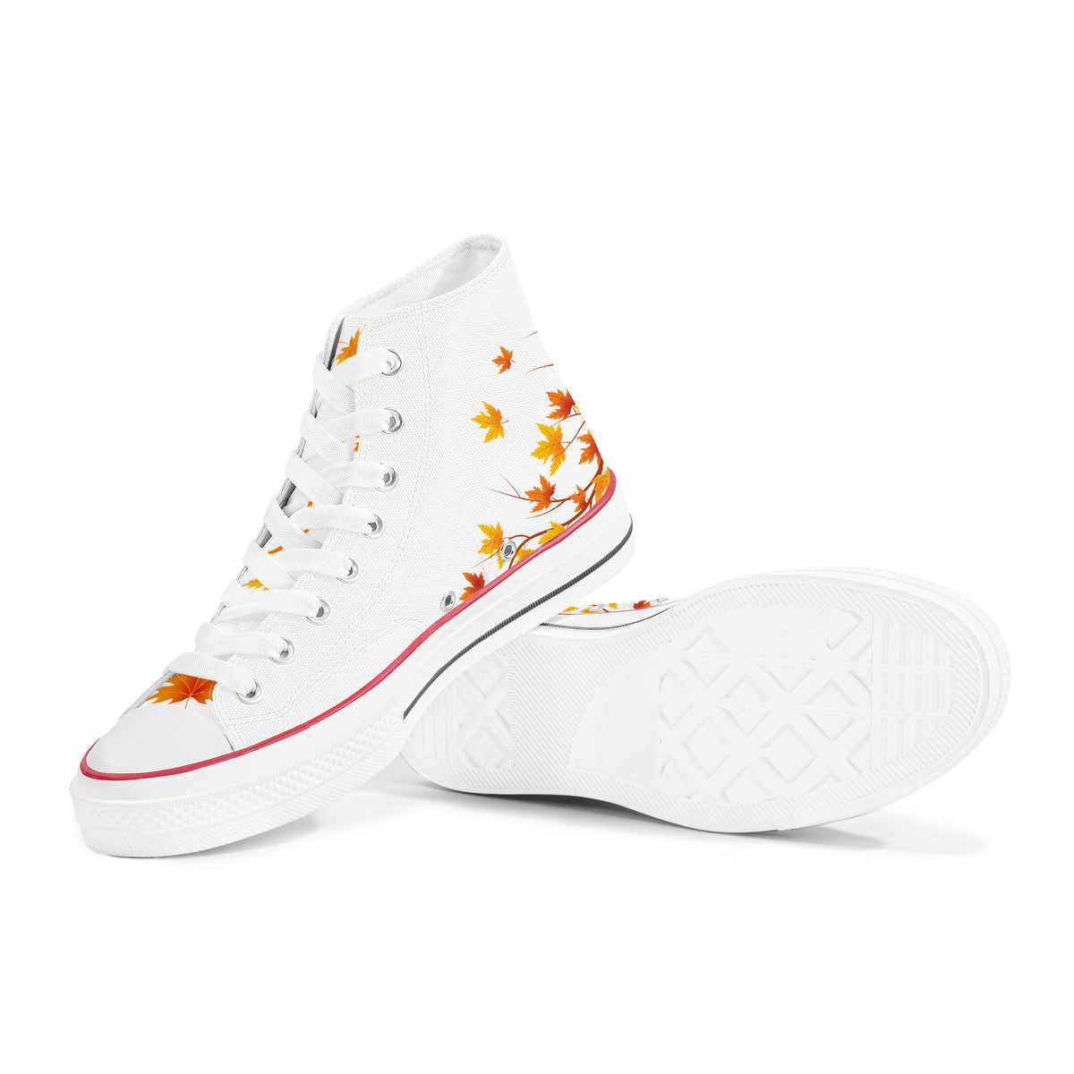 White Aki High Top Canvas Shoes