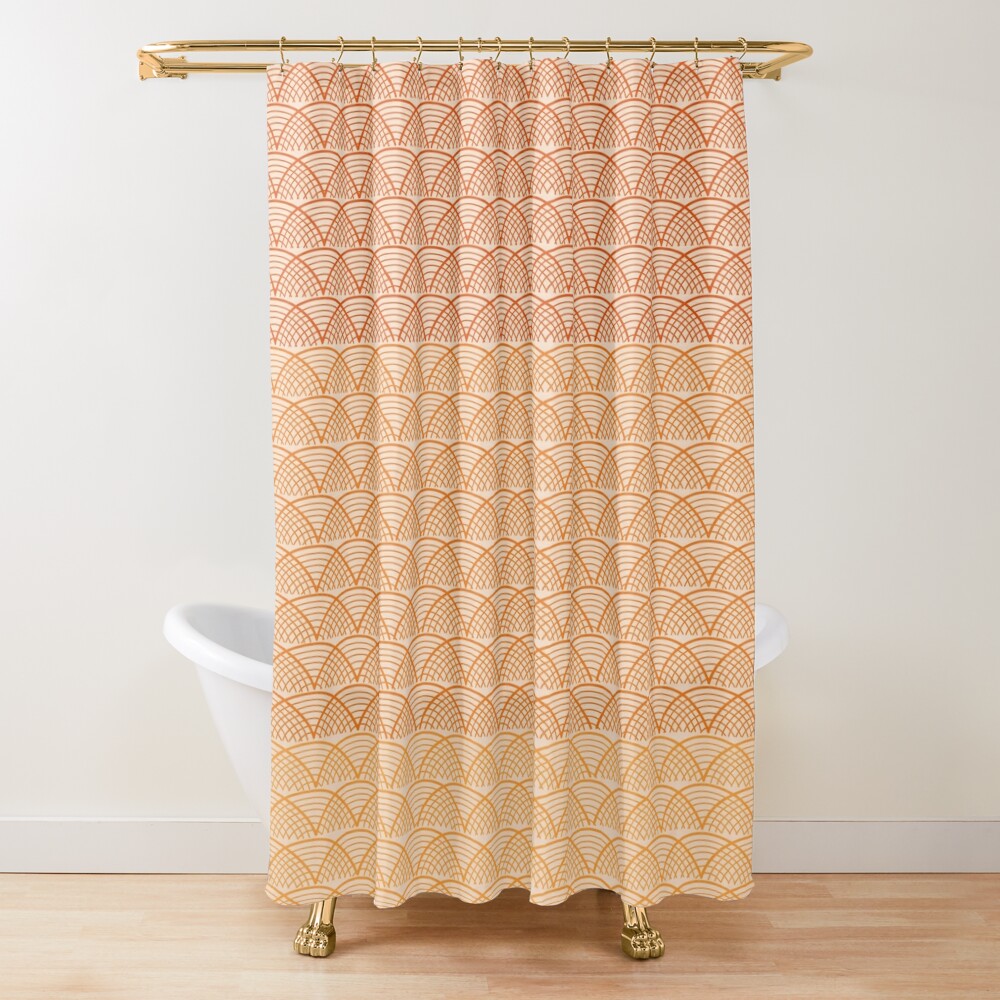 Mandarine Wave Shower Curtains