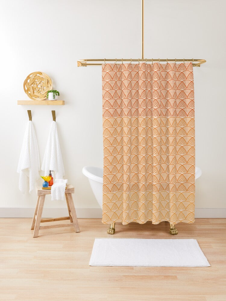 Mandarine Wave Shower Curtains