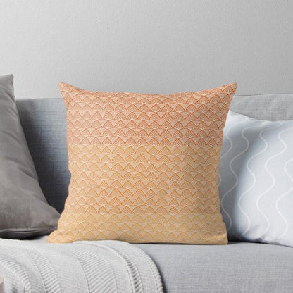 Mandarine Wave Throw Pillow