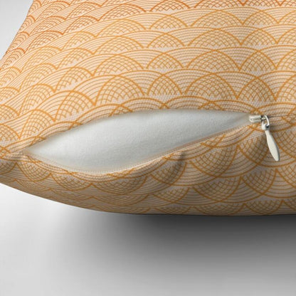 Mandarine Wave Throw Pillow