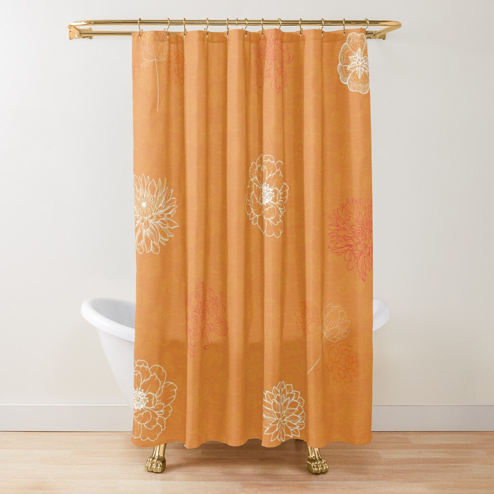 Chrysanthemum Autumn Bloom Shower Curtain