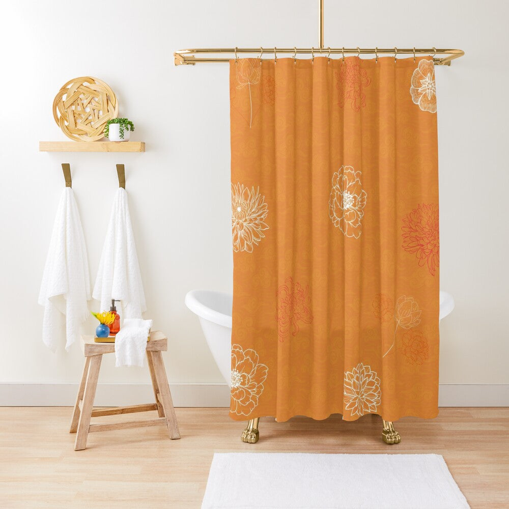 Chrysanthemum Autumn Bloom Shower Curtain