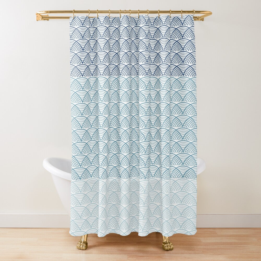 Blue Ocean Wave Shower Curtain