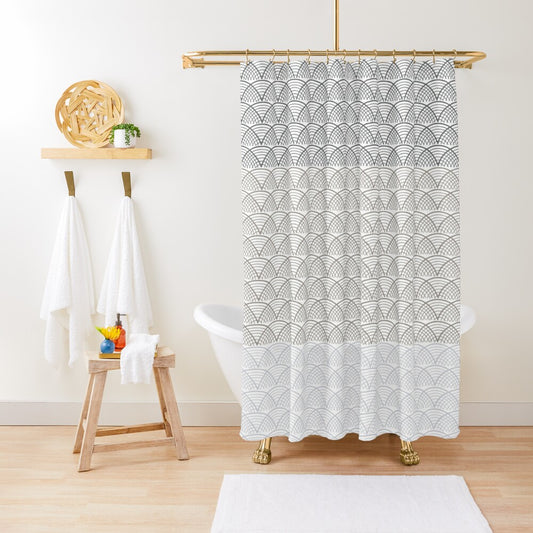 Grey Stone Wave Shower Curtain