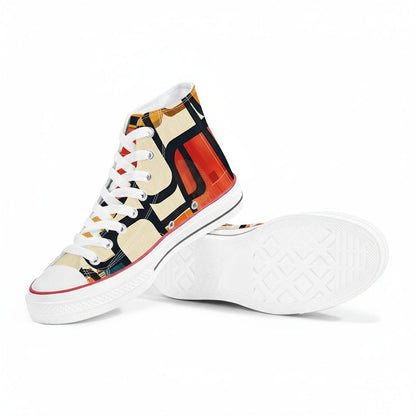 Enso Rounded Grid High Top Canvas Shoes - 