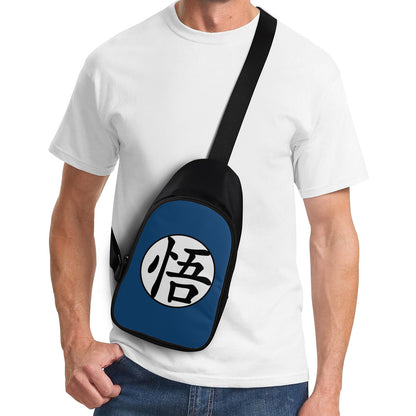 The Dragon Ball Chest Bag - Blue worn by male model view