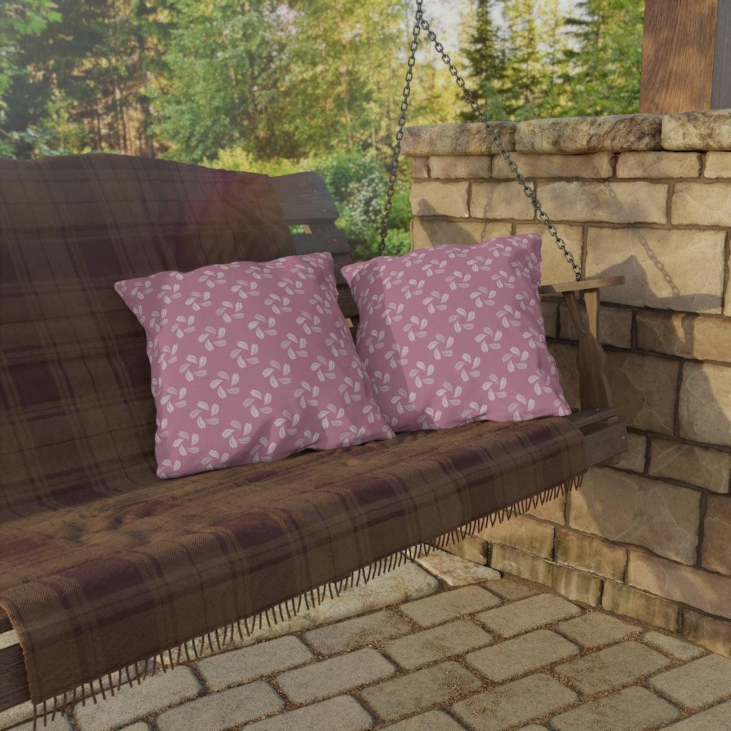 Pink Sakura Pattern Outdoor Pillows