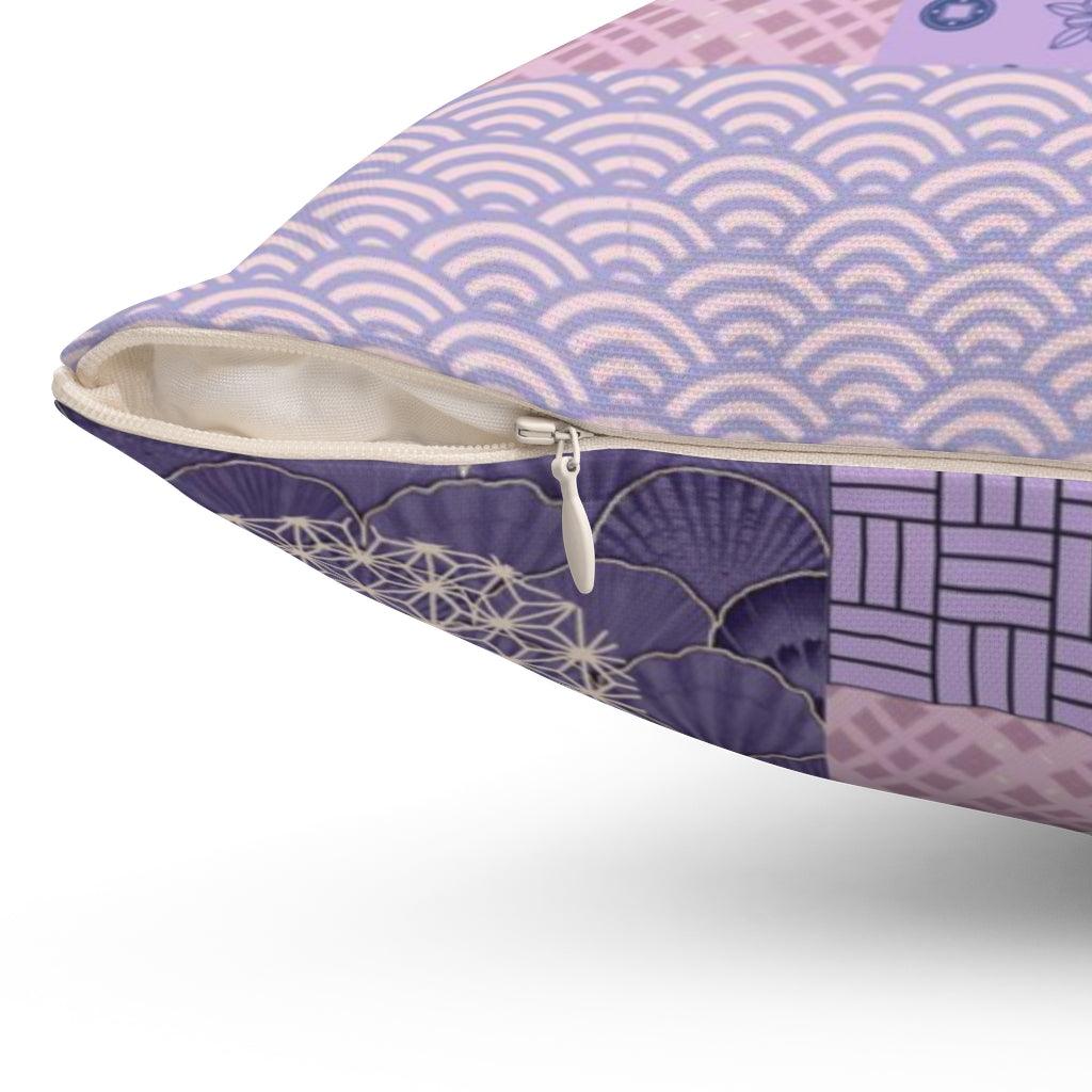 Purple & Pink Square Pillow - Kaito Japan Design 