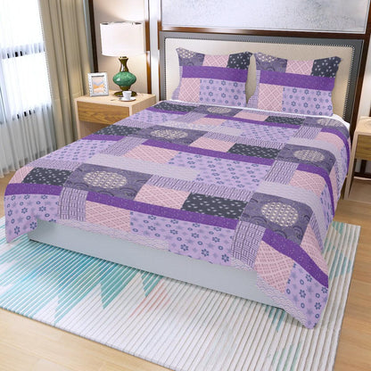 Purple and Pink Three Piece Duvet Cover Set