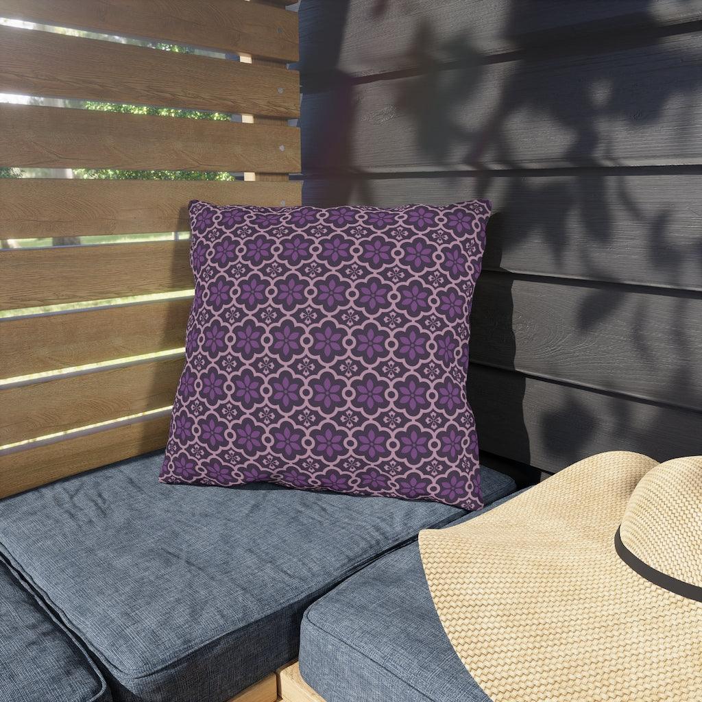 Purple & Pink Lines Japanese Outdoor Pillows