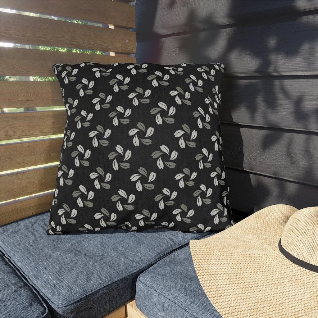 Back & Grey Sakura Outdoor Pillows