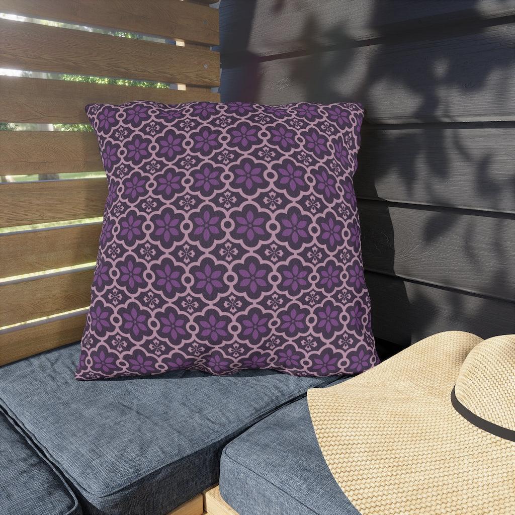 Purple & Pink Lines Japanese Outdoor Pillows