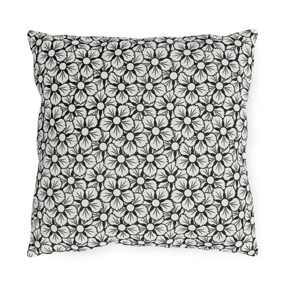White & Black Sakura Outdoor Pillows