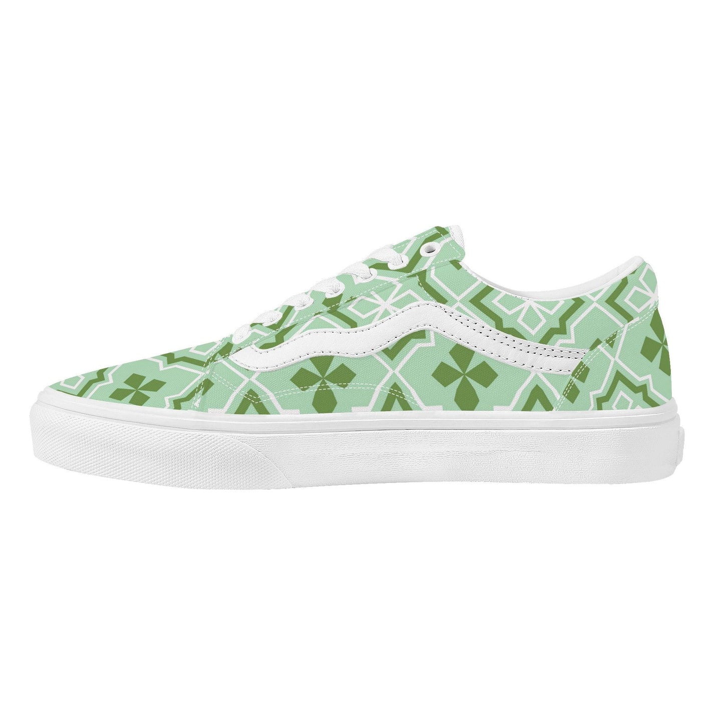 Green Low Top Flat Sneaker