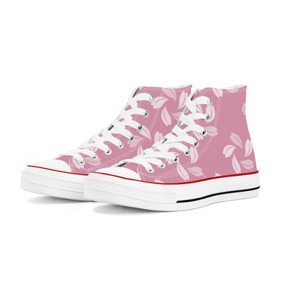 Pinku ピンク- Pink High Top Canvas Shoes - Kaito Japan Design 