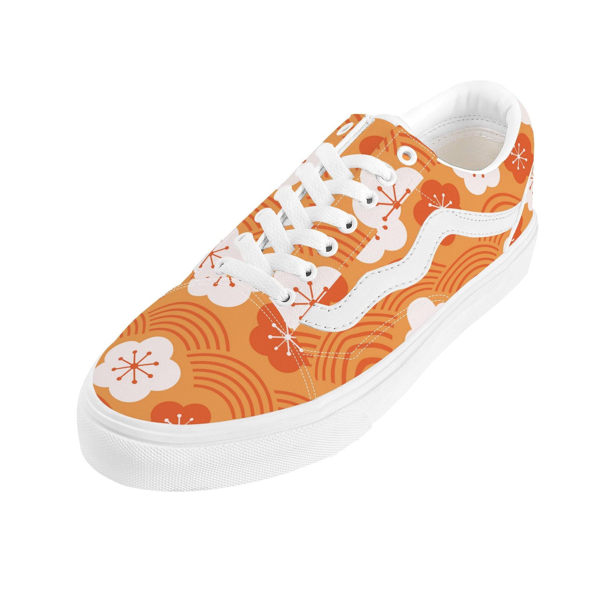 Orange Low Top Flat Sneaker