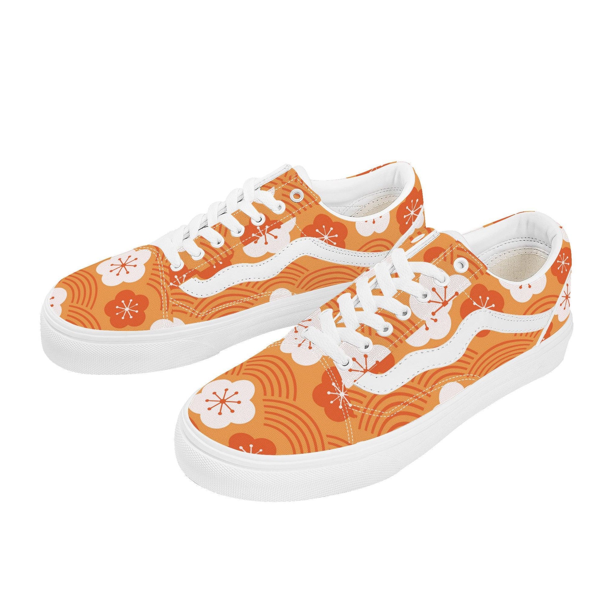 Orange Low Top Flat Sneaker