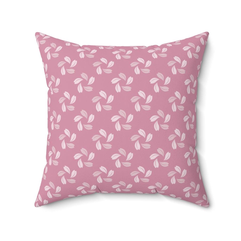 Shade of Pink Petal Flower Japanese Pattern Square Pillow