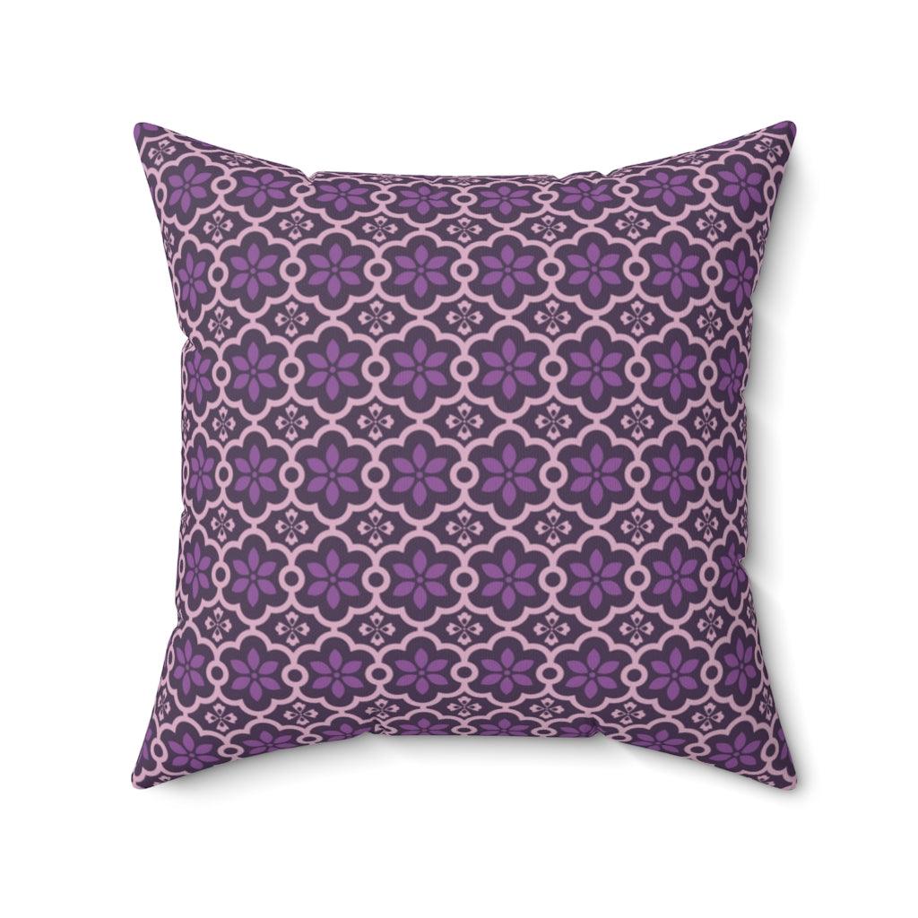 Purple & Pink Lines Japanese Square Pillow